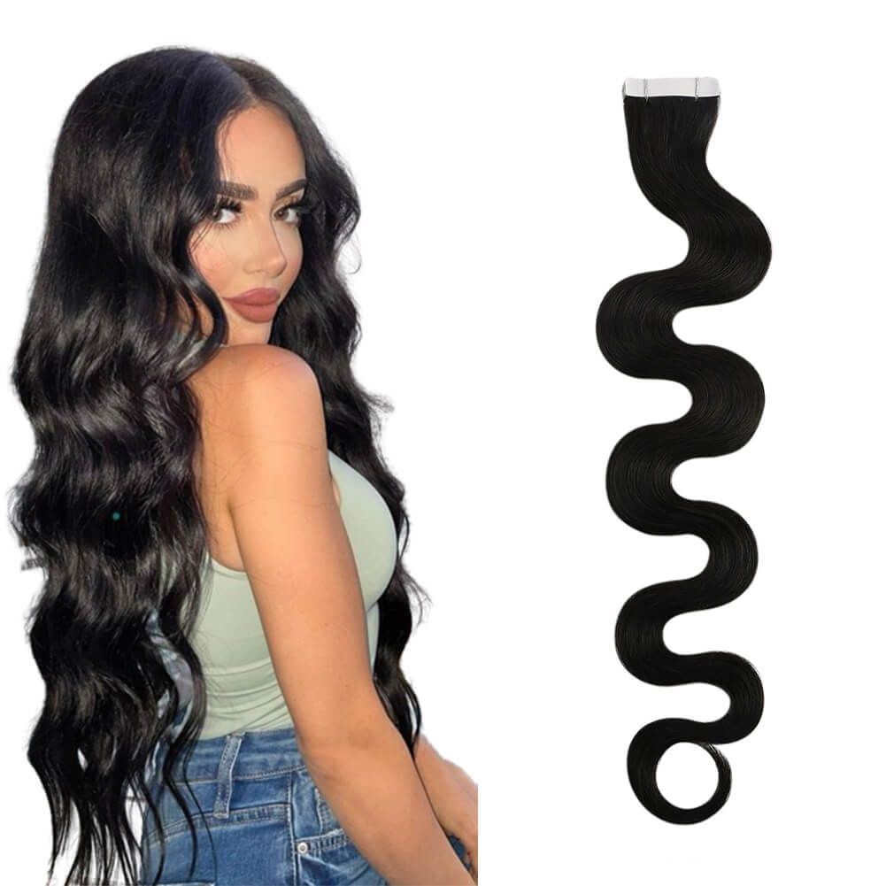 body wave injection tape in virgin human hair extensions