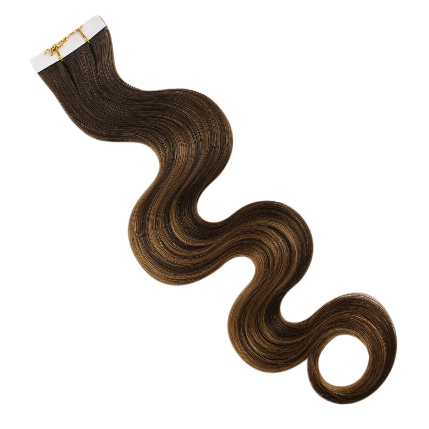 virgin curly tape in hair extensions balayage color