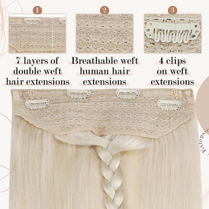 Platinum Blonde 60 80Gram Per Pack Double Weft Hair Piece