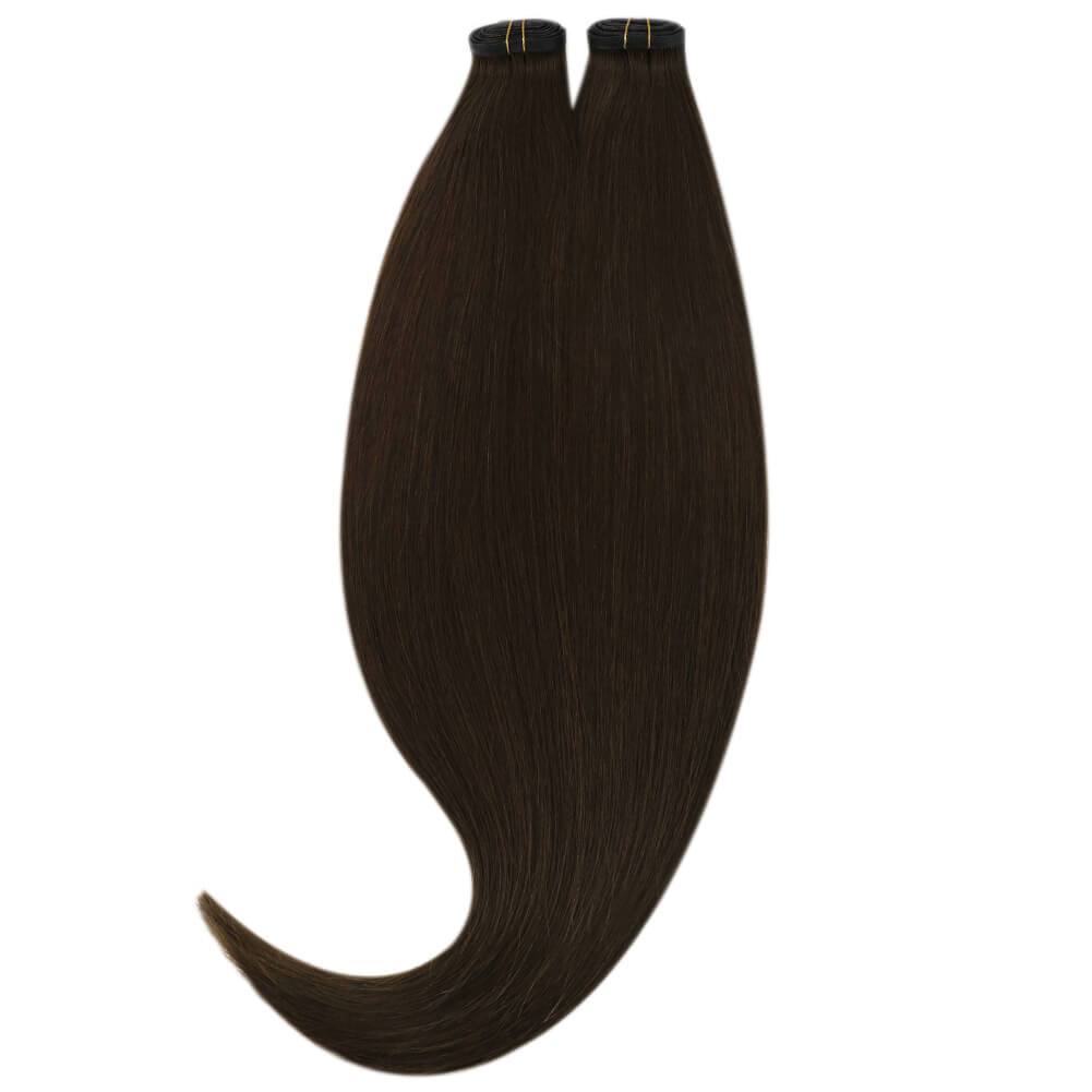 brown flat silk weft extensions weft hair extensions for thin hair