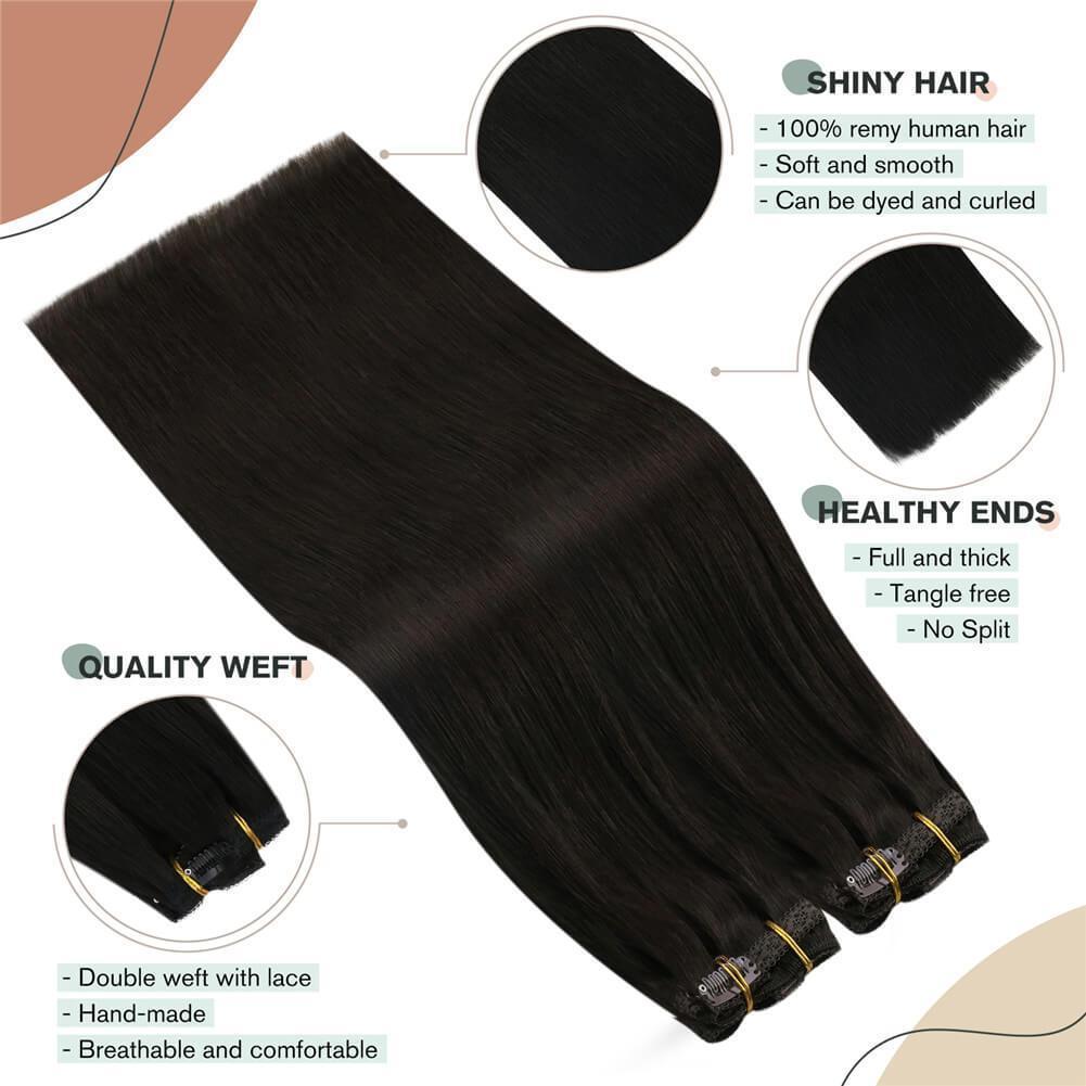 Clip in Hair Extensions 120g Double Weft Clip on Extensions