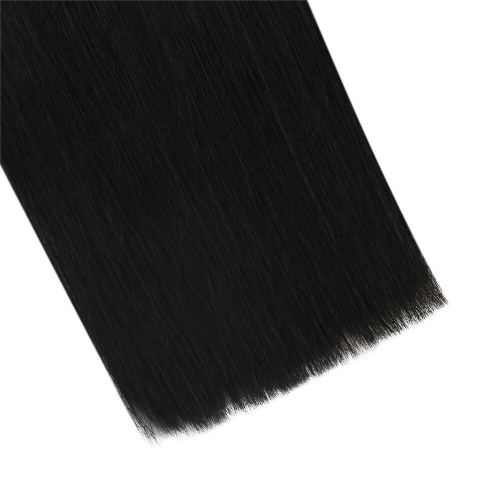 Off Black Clip in Hair Extensions Human Hair