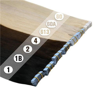 [Double Drawn] Tape in Hair Extensions Solid Dark Brown #2 Color
