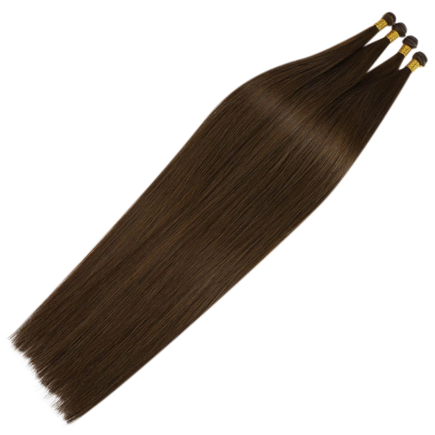 Genius Weft Extensions Human Hair Bundles Dark Brown