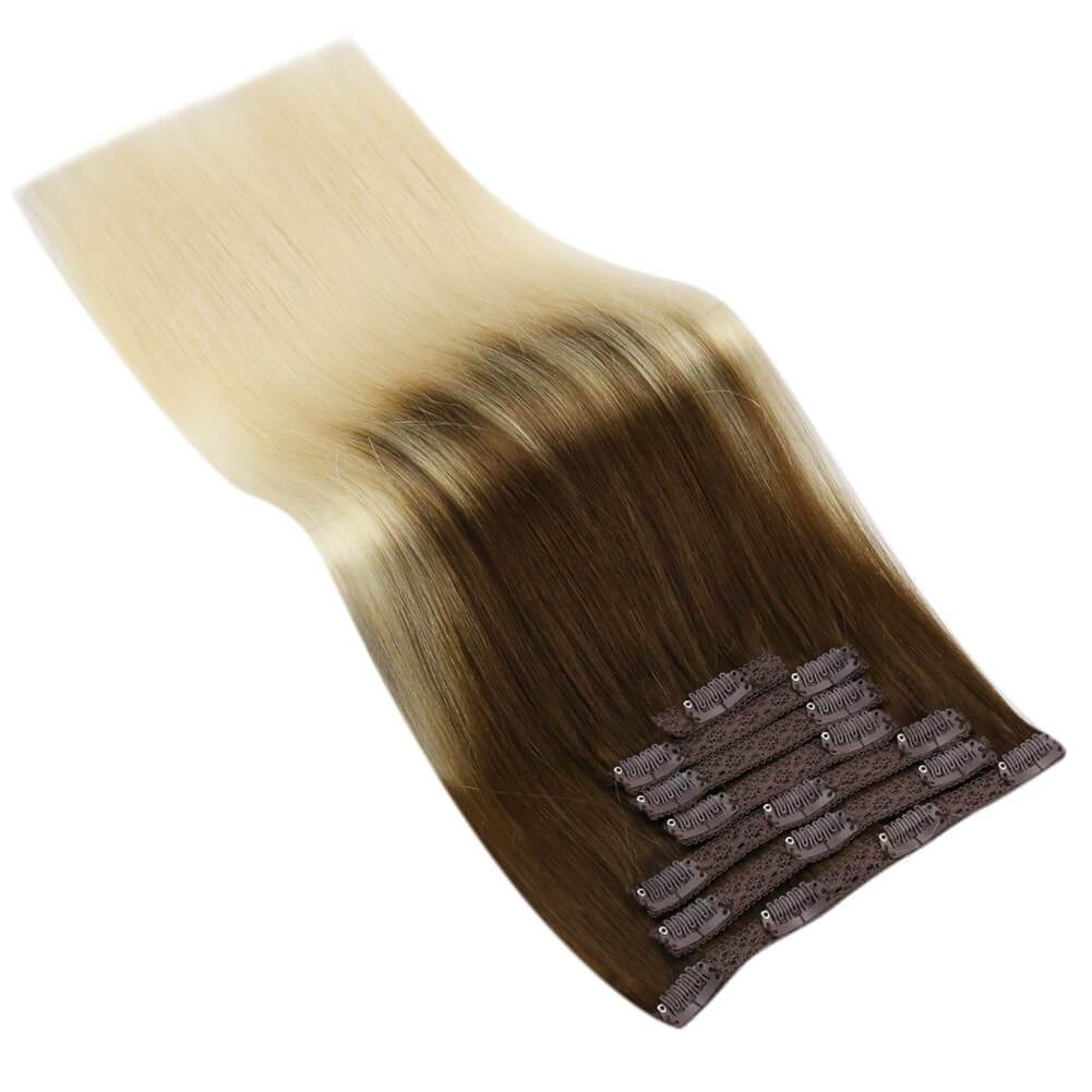 human hair straight  balayage color