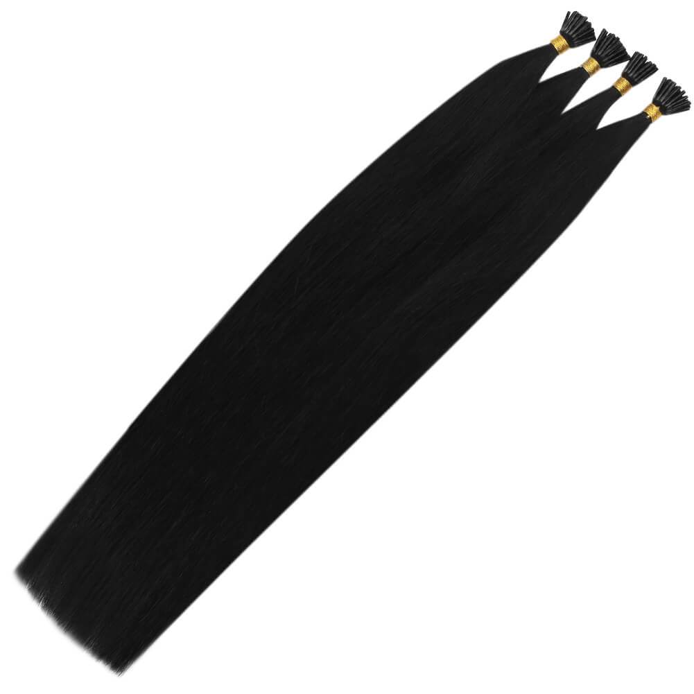 real hair  solid color pre bonded i tip hair extensions