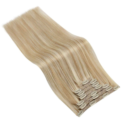 remy hair clip in extensions blonde