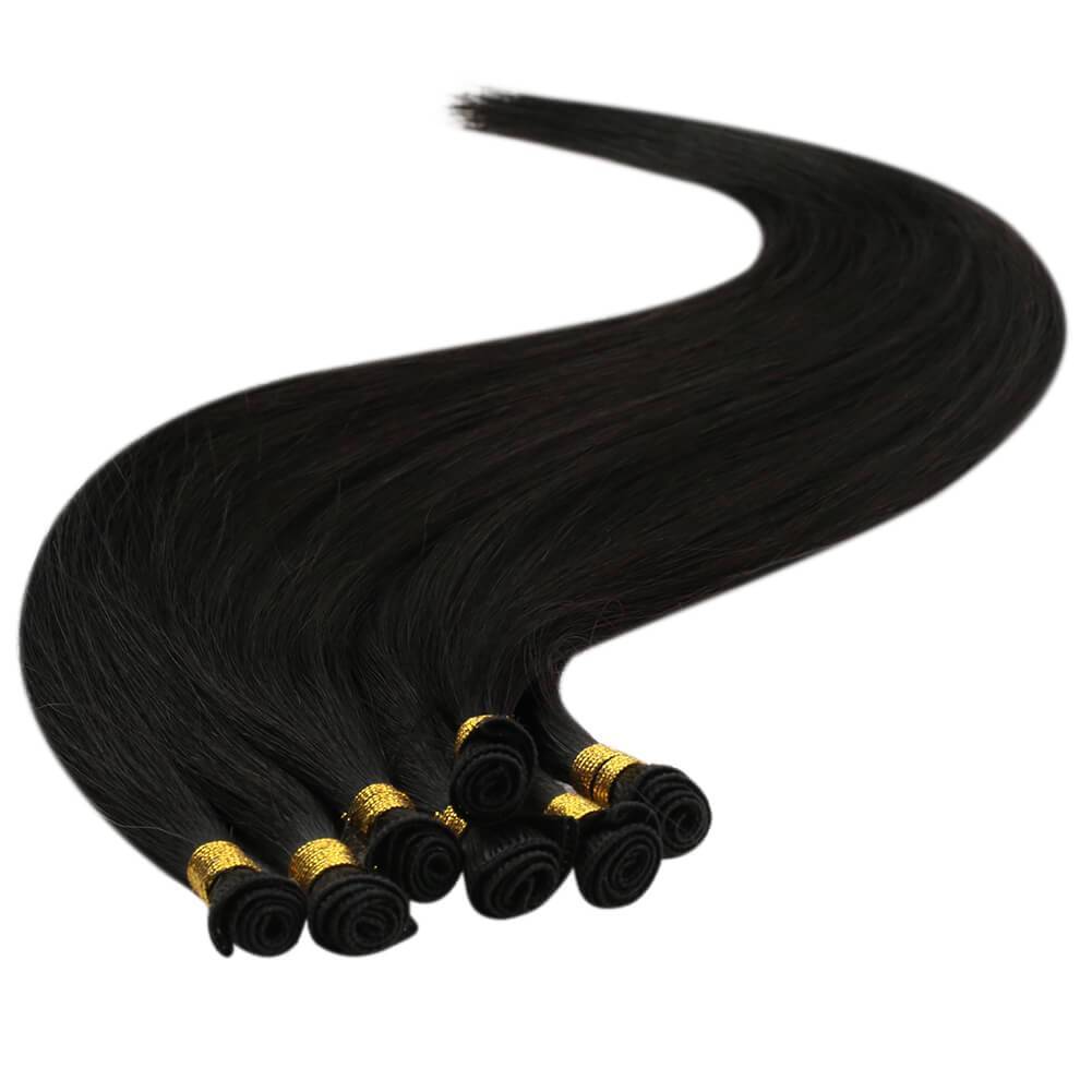 black hand tied weft professional hair extensions wholesale supplier