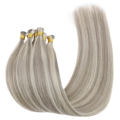 Hand-tied Real Human Hair Weft thick weft hair extensions