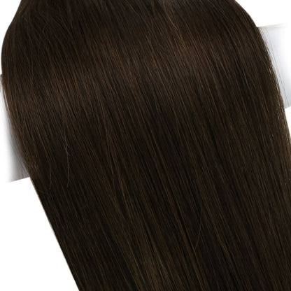 [Virgin+] Full Cuticle Virgin Hand-tied Real Human Hair Weft Darkest Brown #2