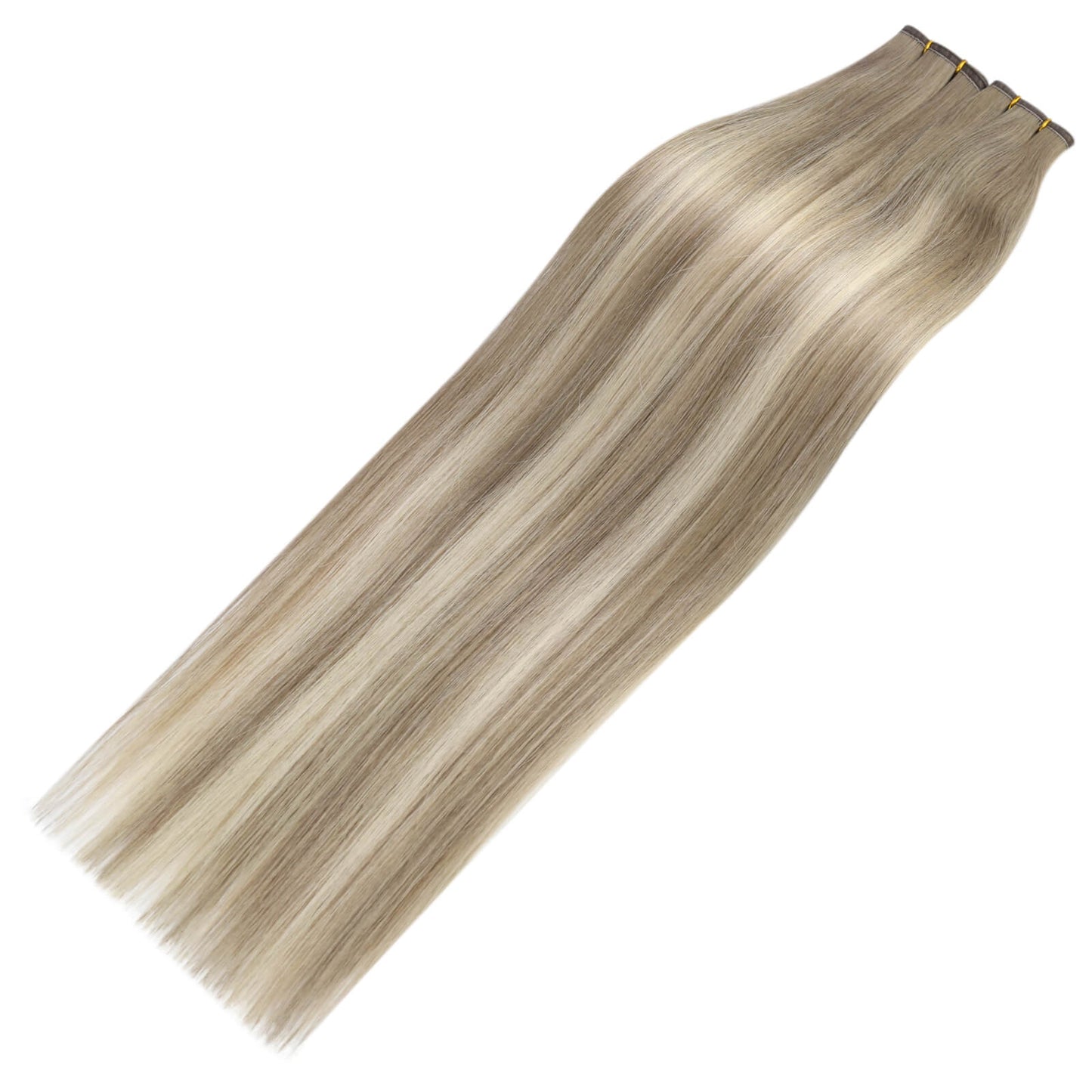 Flat Silk Weft Hair Extensions Brown Mixed With Blonde #8/8/613