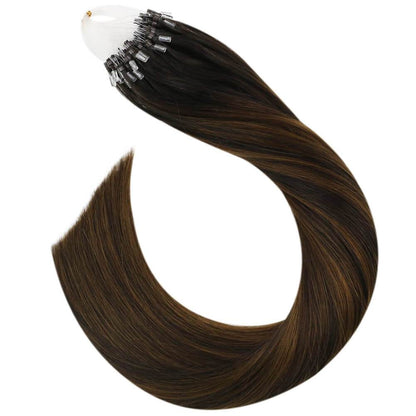 remy micro loop hair extensions balayage color