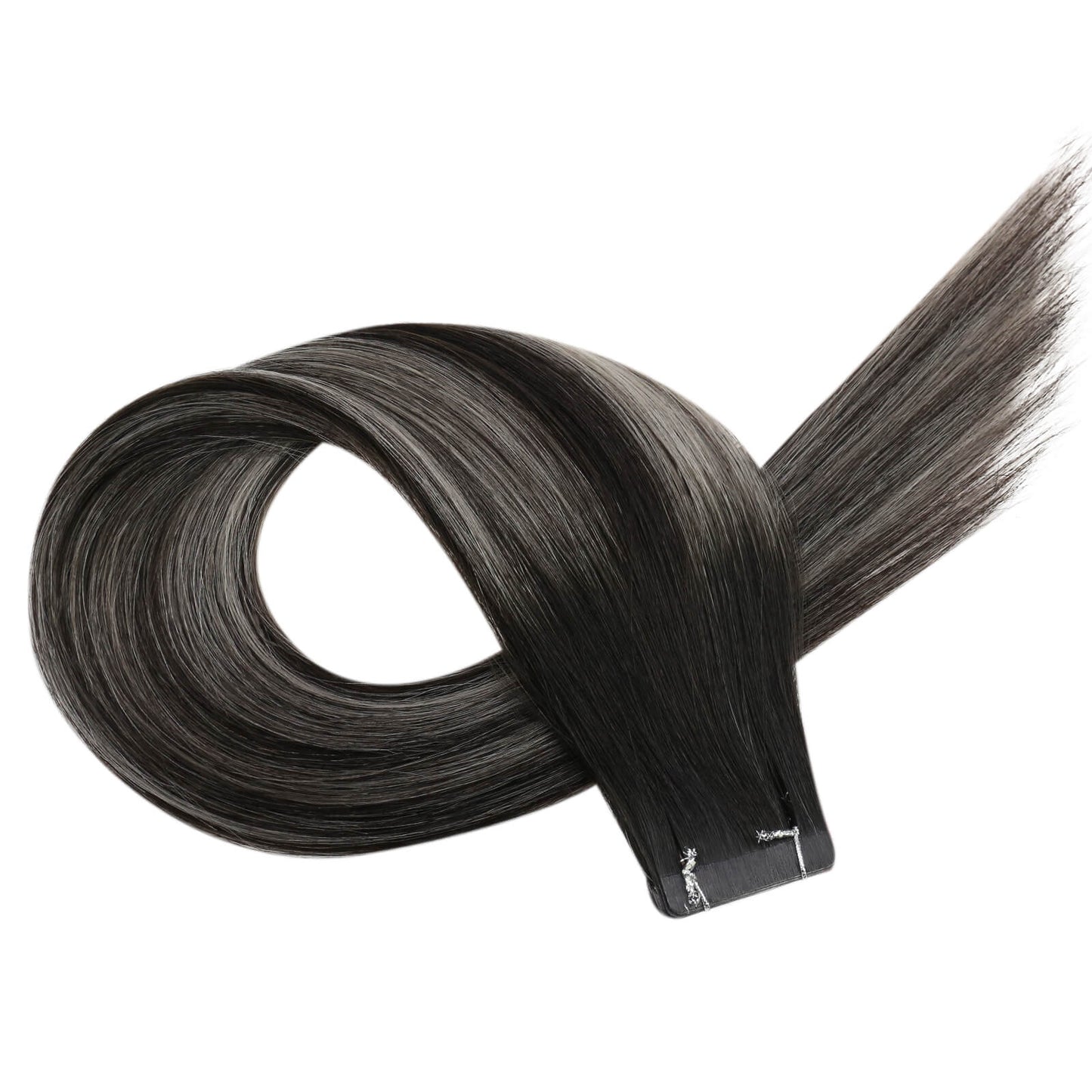 invisible tape in hair extensions #1b/silver/1b
