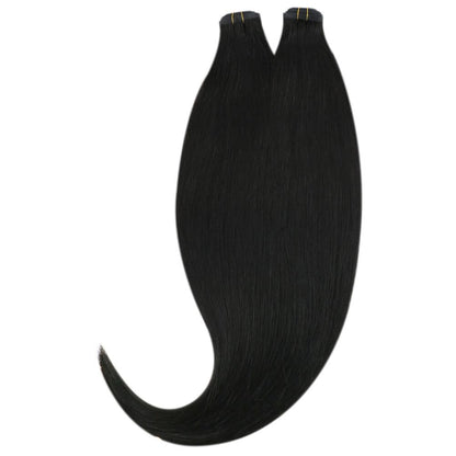 black flat weft virgin hair 20 inch hair extensions weft