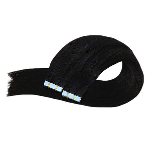 Double Drawn Tape in Hair Extensions Solid Natural Black #1b Color-UgeatHair