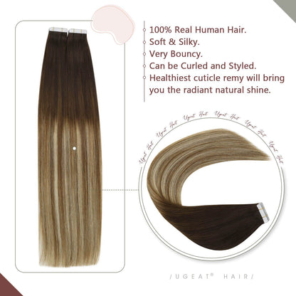 Hair Extensions Human Hair Tape in 16Inch Tape in Real Hair Extensions