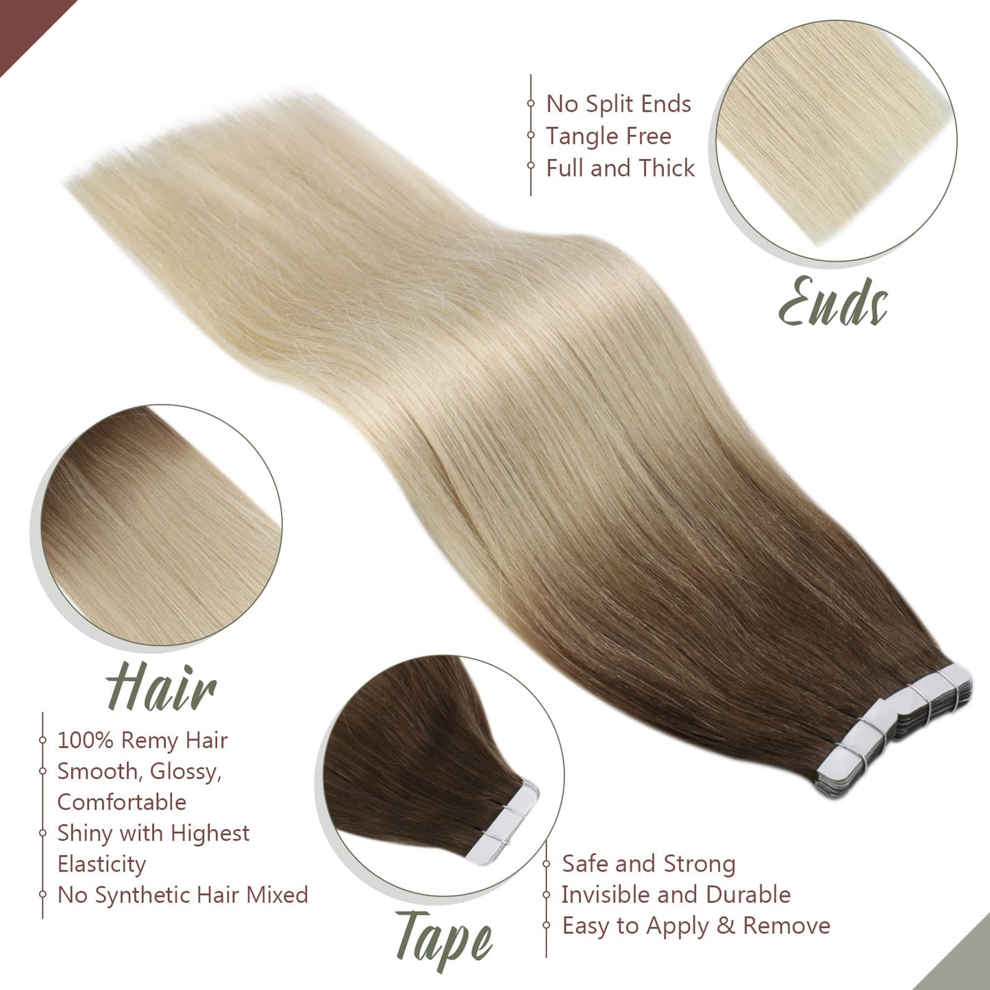 real hair extensions tape in human hair