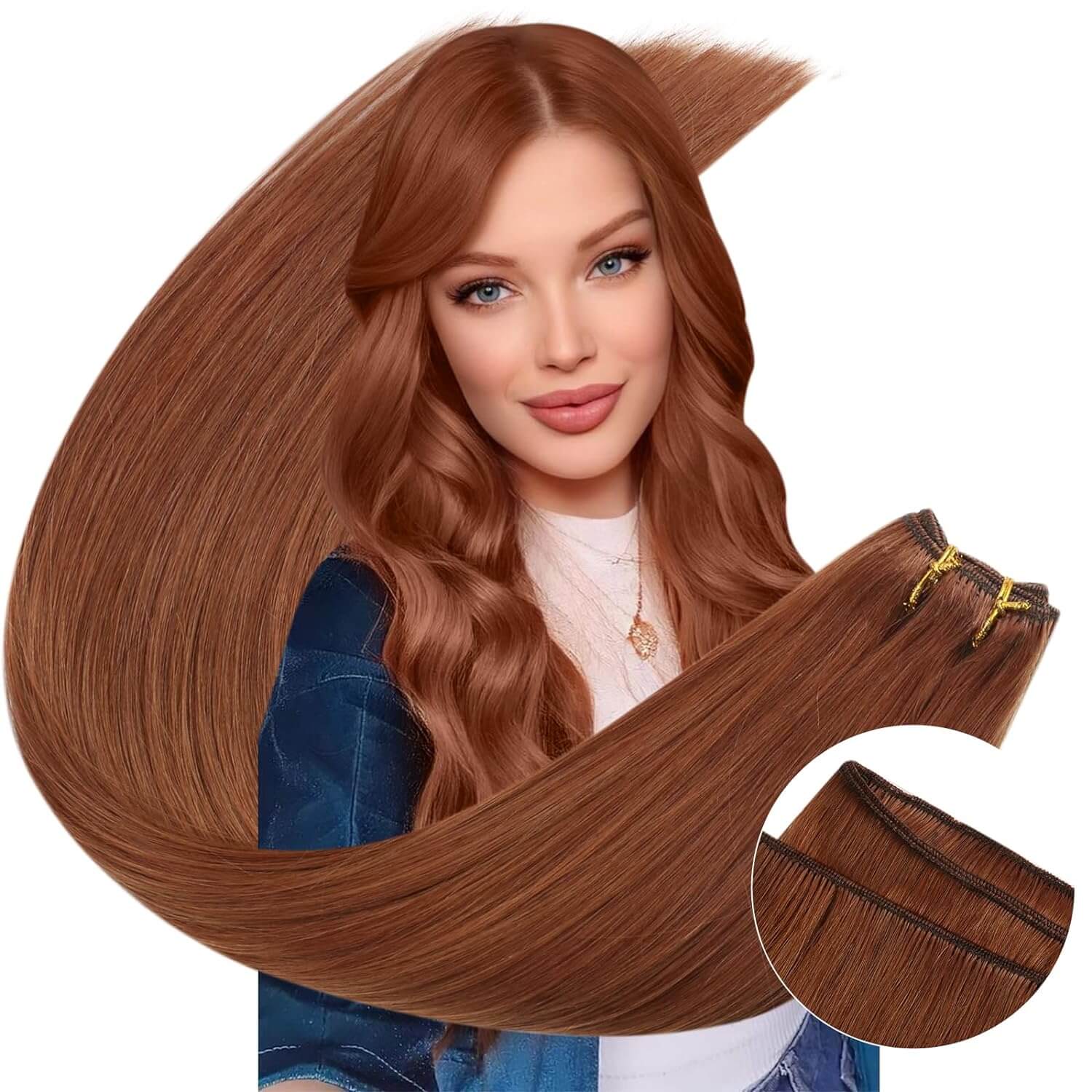 remy human hair weft copper color 330