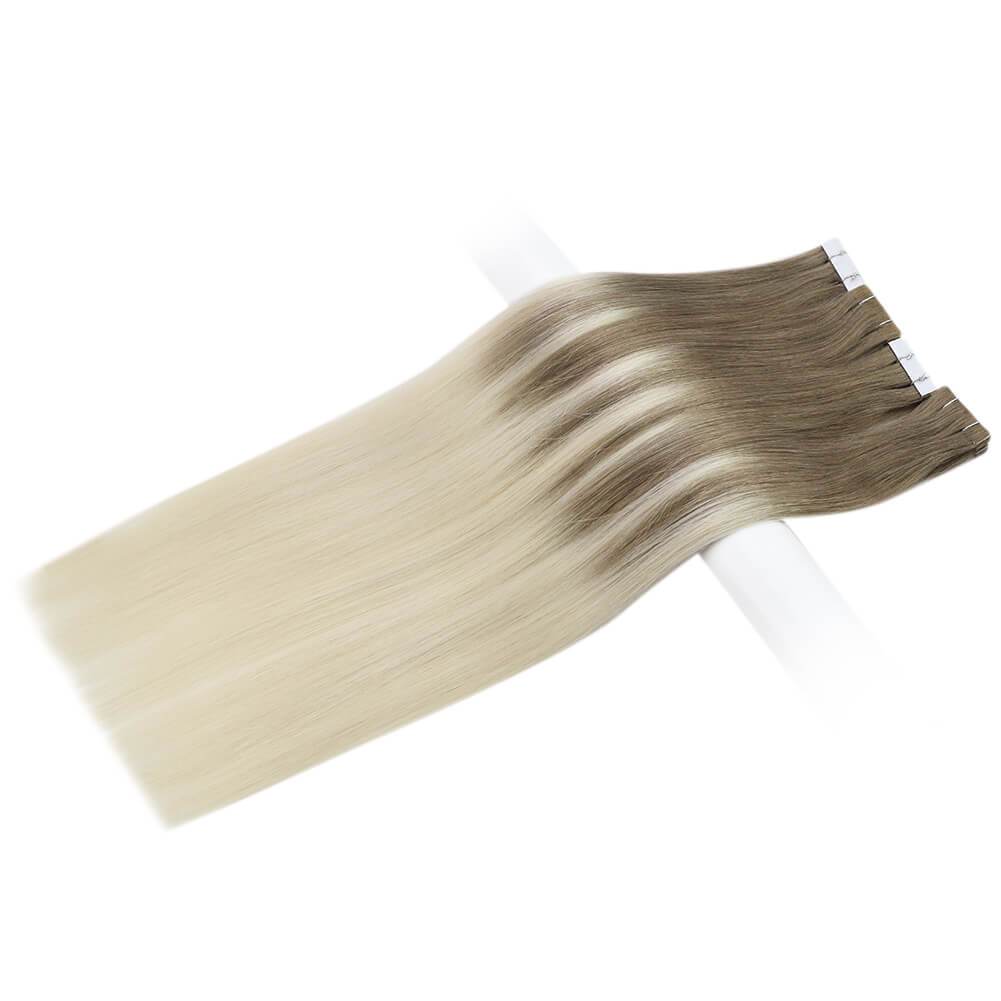 [Virgin+] Seamless Inject Tape in Hair Extensions Virgin Blonde Hair #8/60
