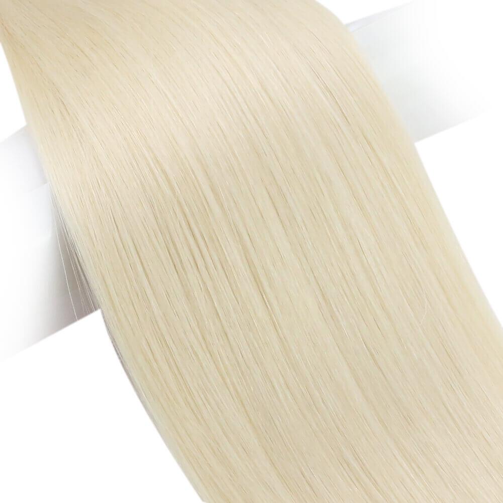 full head of tape in hair extensions solid blonde color