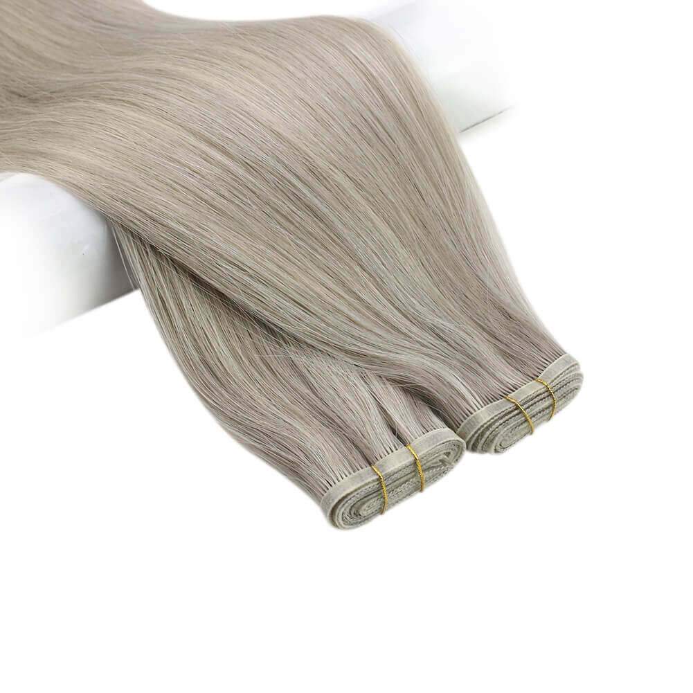 flat weft silk human hair extensions