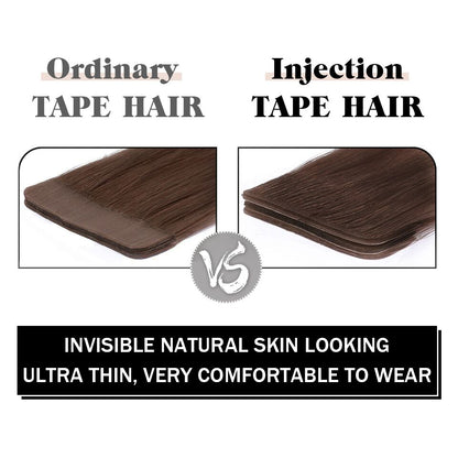 Virgin Invisible Seamless Injection 100% human hair natural hair tape in extensions