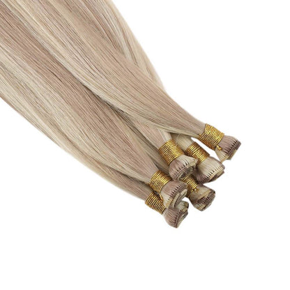 Full Cuticle Virgin Hand-tied weft weft hair extensions for thin hair