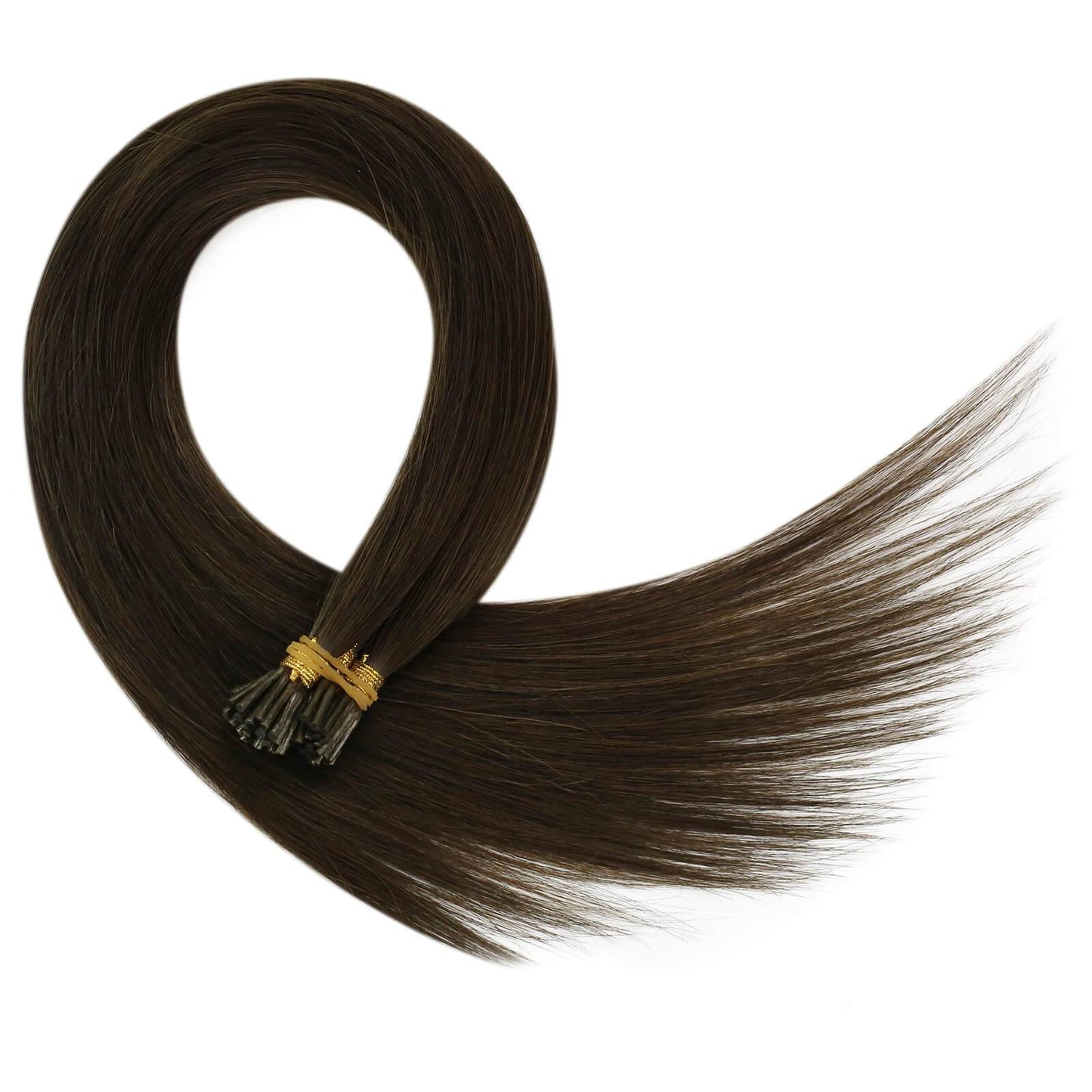 Hair Extensions Virgin Hair Brown I Tip Hair #2