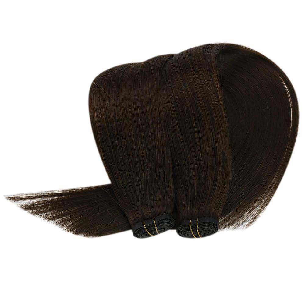 Darkest Brown Flat Slik Weft Hair Extensions