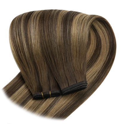 flat silk weft hair extensions human hair #BM