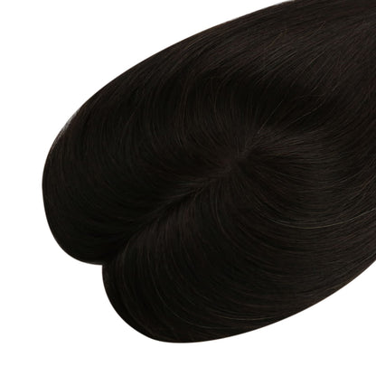 hair topper clip on real hair natural black hairpiece for thinning hair